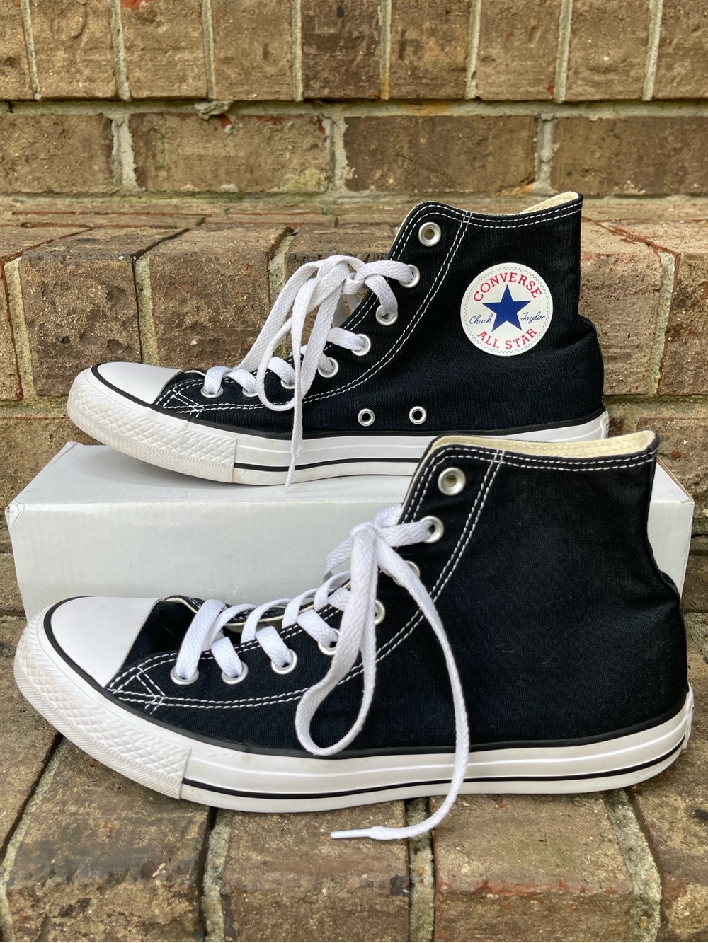 Converse Chuck Taylor All Star Black High Top Sneakers M 8.5 W 10.5 - Picture 7 of 16